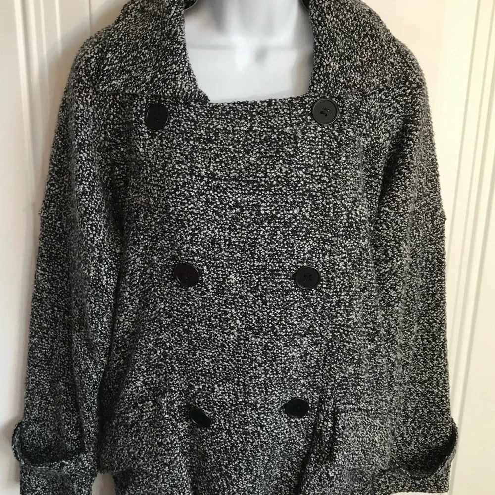 FP Free People Women’s XS Salt & Pepper Knit Hem Tie Cardigan Sweater Jacket EUC